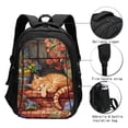 thumbnail image 3 of Disketp Sleeping Cat Flowers Mochila de Viaje Estampada para Laptop con Puerto de Carga USB, Mochila Impermeable para Computadora – Regalo para Hombres y Mujeres, 3 of 7