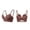 Coffee, variant on Women Wireless Seamless Low Back Bra Thin Adjustable Strap Padded Backless Bralette Front Buckle Lift Support Brassiere Beige 32