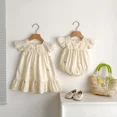 thumbnail image 3 of Trajes de hermana, vestido de princesa de verano para niña, vestidos florales bordados para niño, mono bonito con mangas voladoras para bebé, ropa para chico, 3 of 6