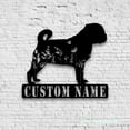 thumbnail image 2 of Craftnamesign Custom FLoral Pug Metal Wall Art LED Light, Personalized Dog Lover Name Sign, 2 of 5