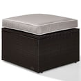 thumbnail image 4 of Pemberly Row Wicker Patio Ottoman with Gray Cushions, 4 of 7