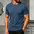 thumbnail image 6 of KPOPLK Men's Shirts Short Sleeve Quick Dry Lightweight T-Shirt Men Big and Tall Running Moisture Wicking Top Dark Blue 7XL, 6 of 7