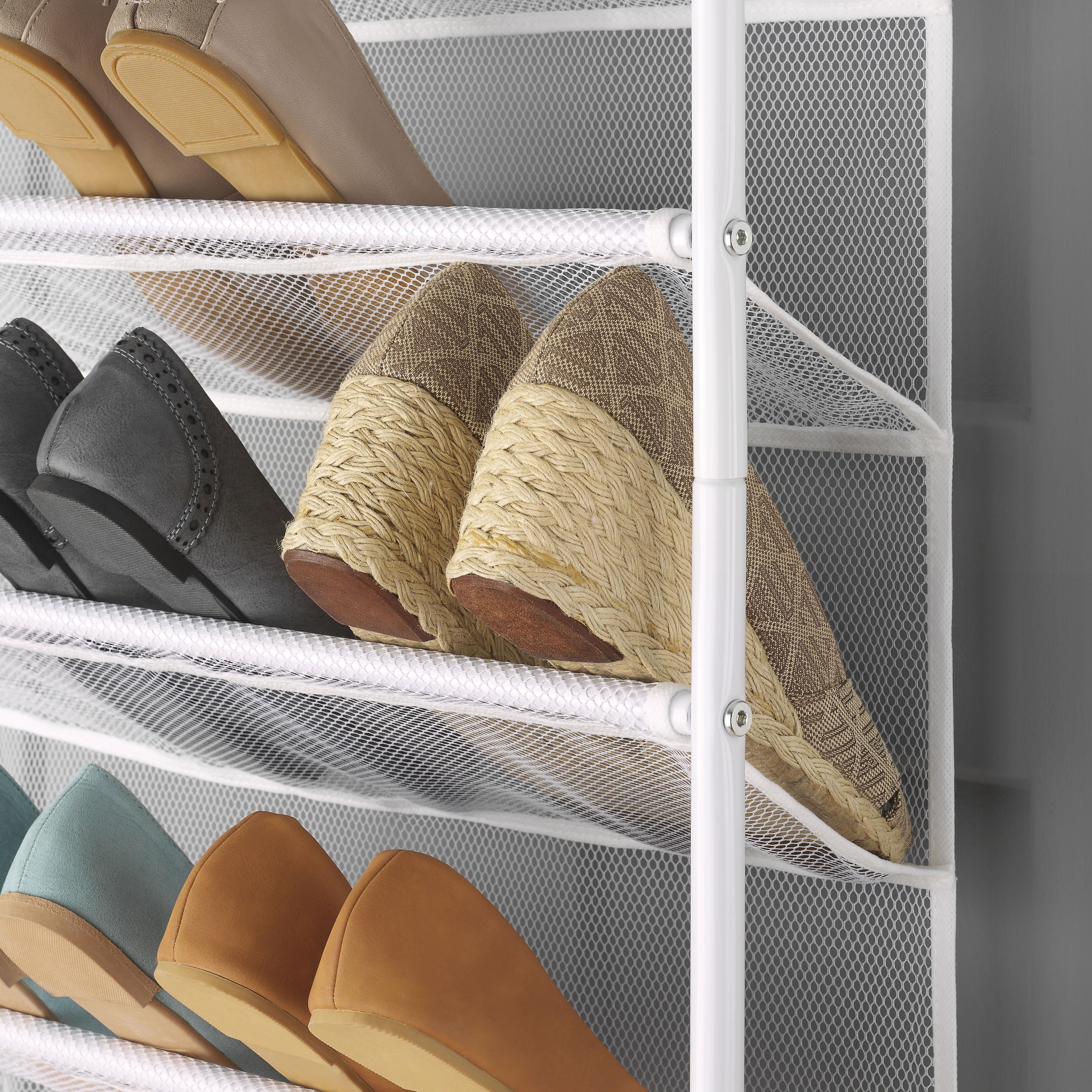 Whitmor 36 Pair Over-the-Door 12 Tier Closet Shoe Rack -White