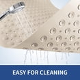 thumbnail image 4 of Beige Geometric Shower Curtain Set With Toilet Lid Cover And Non-slip Rugs For Bathroom  Black Grey White Checkered 4 Modern Abstract 12 Hooks, 4 of 6