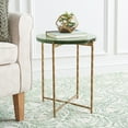 thumbnail image 2 of SAFAVIEH Tengah Round Glass Accent Table, Green/Brass (14.8 in. W x 14.8 in. D x 18.5 in. H), 2 of 9