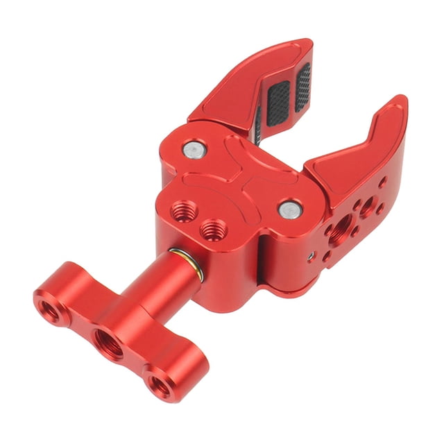 lionlar Arm Clamp Clamp with 1/4 and 3/8 Thread for DSLR Camera Arm Plate Glass Cross Red
