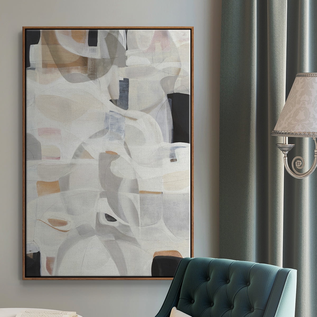 Windswept Framed Premium Gallery Wrapped Canvas - Ready to Hang - 27 x 41 - Walnut Floating Frame
