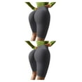 thumbnail image 3 of Shorts de Yoga para Mujeres Qarigey Verano Cintura Alta Gris oscuro M 2piezas, 3 of 6