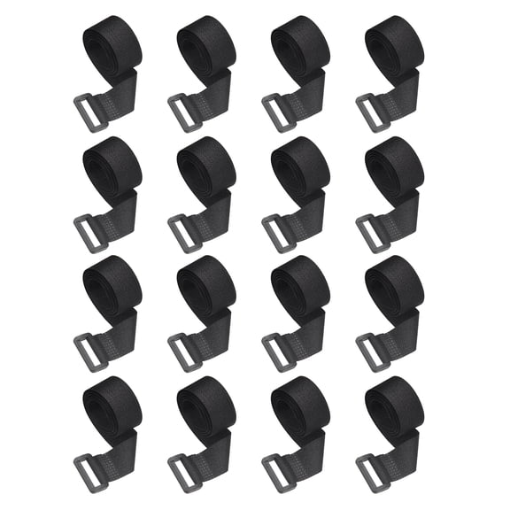 Uxcell 0.8"x19.7" Correas de Ajuste Reutilizables, 16Pcs Correas de Sujeción de Nailon Ajustables Multipropósito