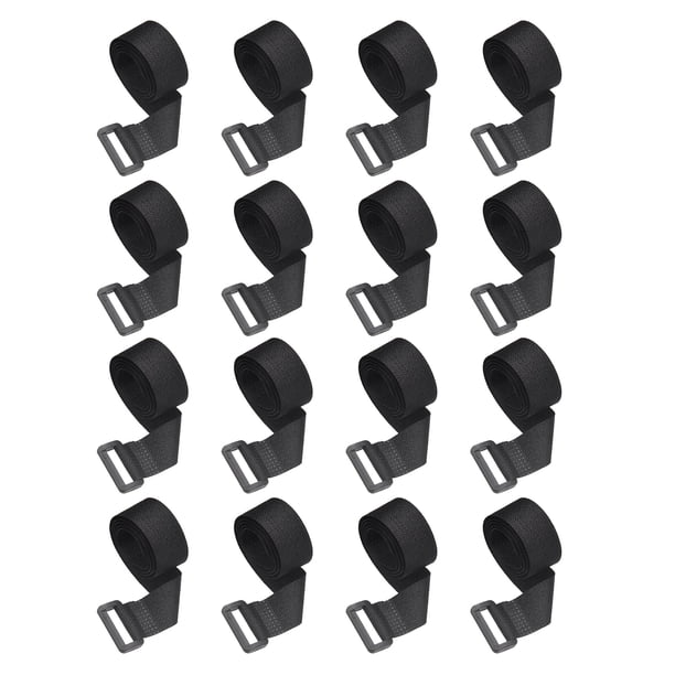 Uxcell 0.8"x19.7" Correas de Ajuste Reutilizables, 16Pcs Correas de Sujeción de Nailon Ajustables Multipropósito