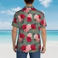 thumbnail image 3 of Lsque Rose Flowers pattern Hawaiian Shirt for Men, Unisex Summer Beach Casual Short Sleeve Button Down Shirts-3X-Large, 3 of 9