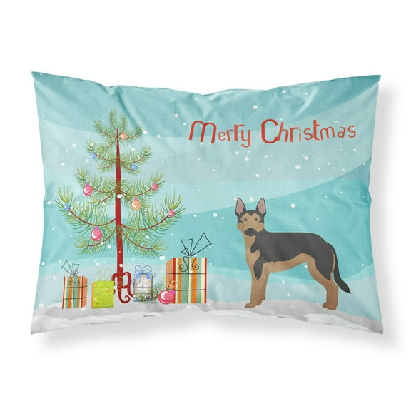 German Sheprador 2 Christmas Tree Fabric Standard Pillowcase