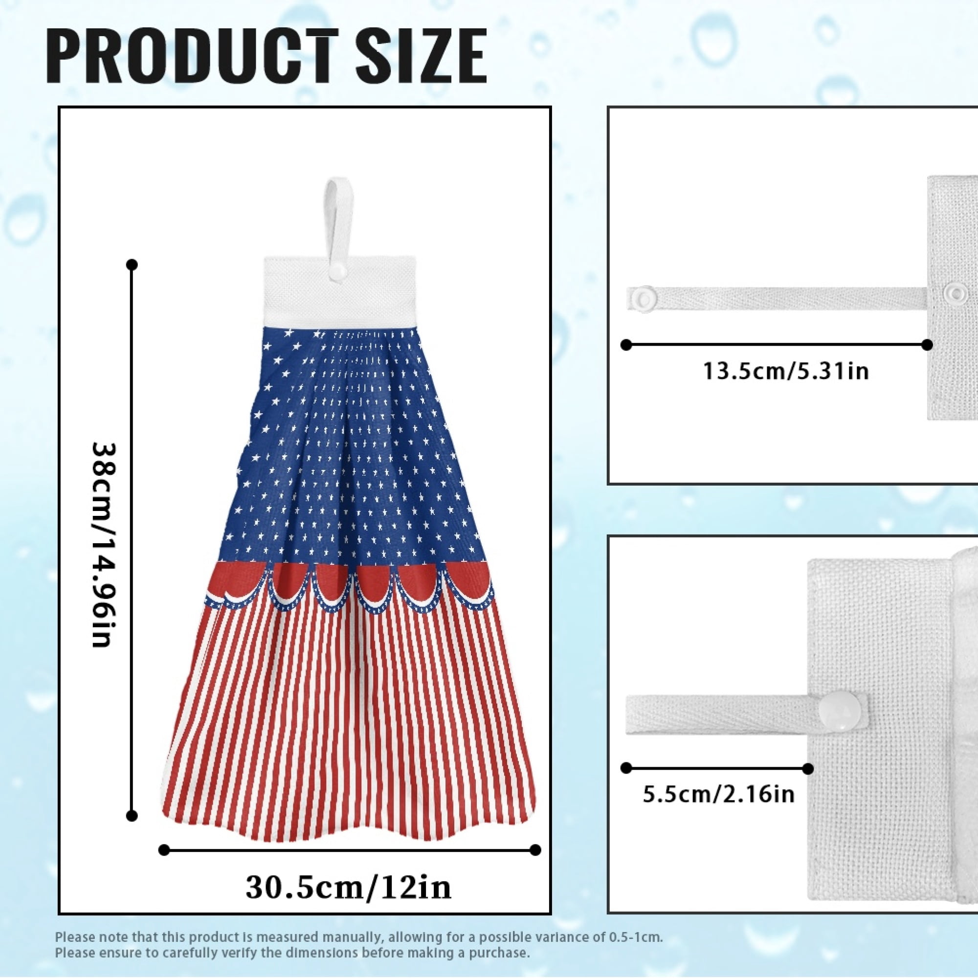 ZIATUBLE American Flag Hanging Kitchen Dish Towel Breathable Hanging Hand Dry Towels 3 Pcs Easy to Install Bathroom Hand Bath Towel Fast Drying Kitchen Hand Towels and Washcloths for 4 of July