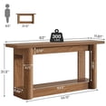 thumbnail image 5 of 63-Inch Farmhouse Console Table, Narrow Long 2-Tier Storage Sofa Table Behind Couch For Hallway, Entrance & Living Room (Rustic Brown), 5 of 8