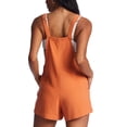 thumbnail image 4 of Franhais Women's Summer Short Jumpsuit Solid Color Sleeveless Spaghetti Strap Jumpsuit Casual Suspender Pants, 4 of 6
