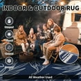 thumbnail image 4 of SIXHOME Outdoor Rug with LED Strip Lights 8'x10' Waterproof Reversible Patio Rug Portable Tropical Indoor Outdoor Rug Plastic Straw Rug for RV Camping Garden Picnic Deck Backyard Blue and Gray, 4 of 8