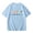 Light Blue, variant on Girls Casual Oversized Basic Letter Print Crewneck Short Sleeve Tee Color:White,Size:3-4 Years
