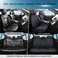 thumbnail image 7 of Car Seat Covers Full Set Custom Fit for Ford Fusion 2007-2020 - Premium Faux Leather Auto Protectors with Waterproof, Breathable, Anti-Slip Car Seat Protectors (BlackBlue,Full Set), 7 of 7