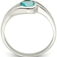 thumbnail image 2 of Sterling Silver Light Blue Round Bezel Cz Ring (Size 6) Made In Thailand qr4396-6, 2 of 5