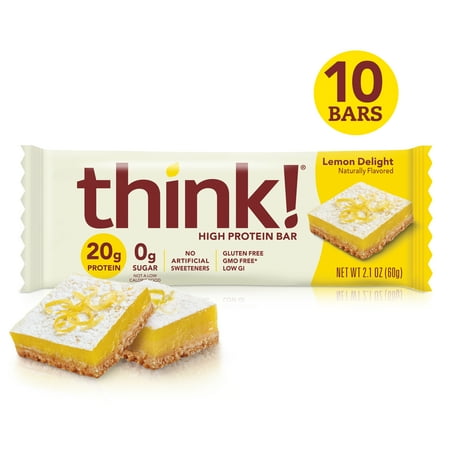 think! High Protein Bars, Lemon Delight, 2.1 oz Bar, 10 Count