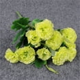 thumbnail image 2 of 1 Bunches Bouquet of Artificial Silk Flower Carnations, 11.81" Bouquet and Green Leaf for Home Party, Bridal Wedding Holding Flowers Festival Decor with 10 Per Bunch Flower, Green, 2 of 9