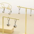 thumbnail image 4 of PYNZY Ball Drop Dangle Lever-Back Earrings 14K Gold Plated Fashion Jewelry for Women and 10MM, 4 of 5