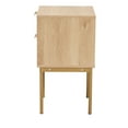 thumbnail image 5 of Baxton Studio Dewitt Japandi Light Brown Finished Wood and Gold Metal 2-Drawer End Table, 5 of 10