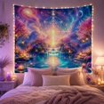 thumbnail image 2 of Golden Mandala Over a Lotus Waterfall, Serene Digital Art for Fantasy Fans, Cosmic Meditation Decor, Housewarming Gift, Tapestry Wall Hanging for Bedroom and Studio, 2 of 7