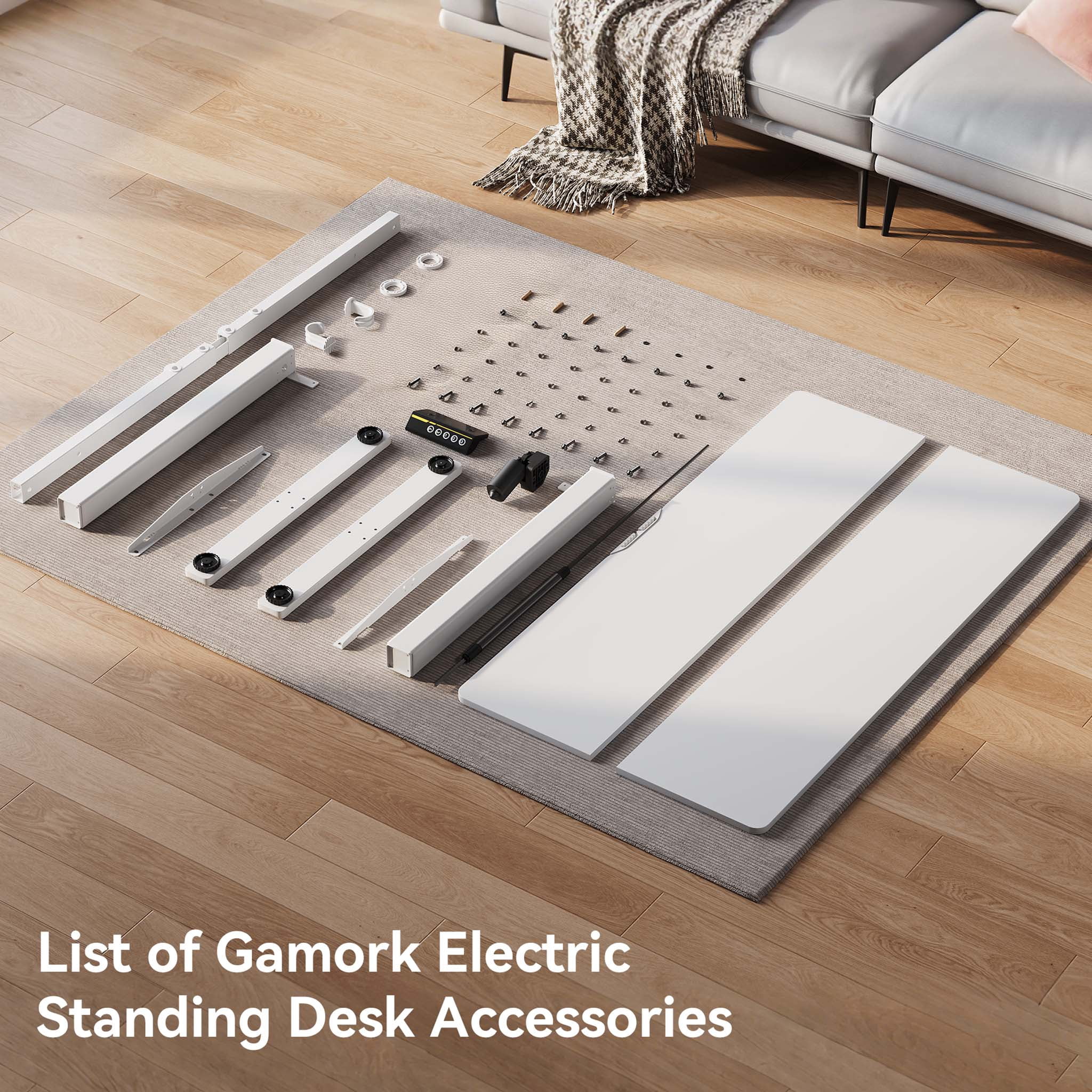Electric Height Adjustable Standing Desk 48"×24", 3 Preset Memory Heights Ergonomic Sit-Stand Computer Desk Holds 154LBS for Home Office Study Gaming