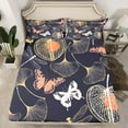 thumbnail image 2 of Manfei Cartoon Butterfly Moth Twin Sheet Sets, Rustic Flower Leaf Twin Fitted Sheet, Teens Kids Adult Women Flat Sheet, Luxury Bedroom Decor, 3-Piece, 2 of 7