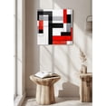 thumbnail image 6 of Wall Art Prints, Red Black Framed Canvas Prints for Bedroom Living Room Bathroom Office, Abstract Geometric Grey White Middle Century Gallery Wrap Wall Art Poster for Gifts Home Decor 20"x20", 6 of 9
