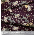 thumbnail image 3 of Soimoi Rayon Fabric Leaves,Moth & Magnolia Floral Printed Fabric 1 Yard 42 Inch Wide, 3 of 3