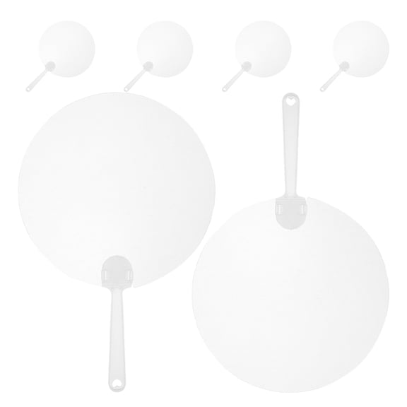 ULTNICE Painting Blank Fans PVC White for DIY and Stage Performance 6Pcs