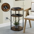 thumbnail image 4 of Convenience Concepts Designs2Go 24"x15.75" Simon 3-Tier End Table with USB Ports, Barnwood/Black, 4 of 6