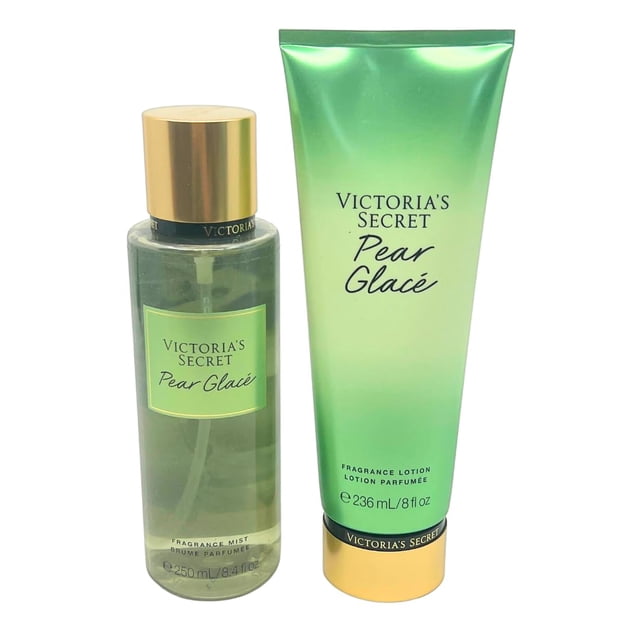 Set de perfume Victoria's Secret Pear Glace Fragance Brum 250 ml y loción aromática 250 ml
