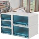 thumbnail image 5 of Caja de almacenamiento de cajones de , organizador de cajones apilables, caja de almacenamiento de plástico con cajón y compartimentos, y azul, 5 of 8