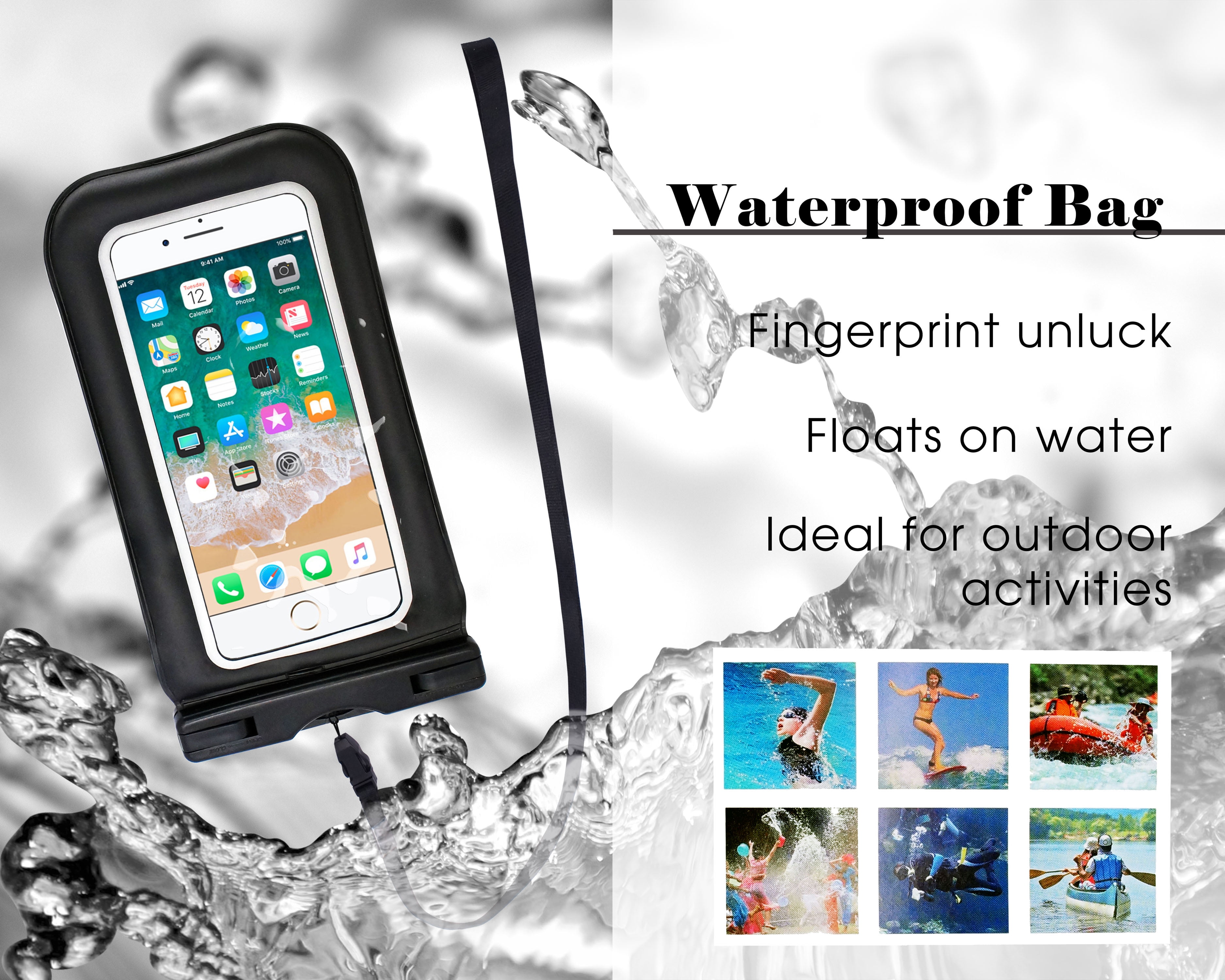 Waterproof Dry Bag Pouch Case Protector For iPod Cell iPhone MP3 Wallet Phone 
