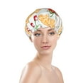 thumbnail image 3 of YFYANG Women's Double Waterproof Shower Cap, Fruit Pattern Reusable Hair Cap for All Hair Styles and Head Sizes, 3 of 9