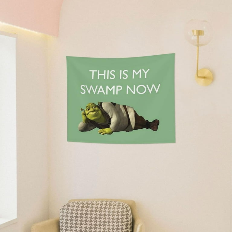 Shrek Tapestry This Is My Swamp Now Design Funny Tapestrys 29x37in Meme Tapestries Wall Hanging Art Poster For Bedroom Living Room Walmart