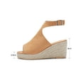 thumbnail image 6 of Fangasis Womens Shoes Non-Slip Platform Sandal Beach Espadrille Wedge Sandals Work Sloping High Heels Khaki 7.5, 6 of 9