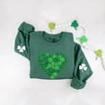 thumbnail image 6 of LEKWK St Patricks Day Women Leopard Print Hearts Long Sleeve Tops Crew Neck Sweater Tops Casual Tops Plaid Pattern Lounge Wear, 6 of 6