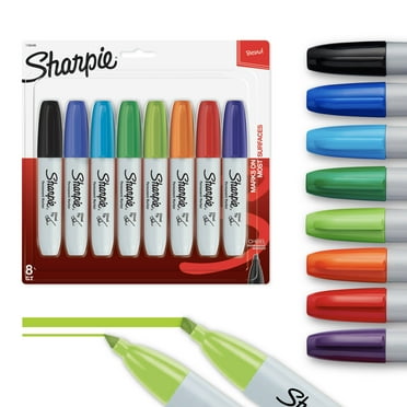 Sharpie Permanent Markers, Chisel Tip, Classic Colors, 8 Count