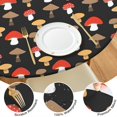 thumbnail image 4 of Red Brown Mushroom Black Pattern Round Fitted Tablecloth with Elastic Edge,Dining Table Cover Waterproof,Outdoor Round Tablecloth for Camping,Dining,Indoor and Outdoor, 4 of 7