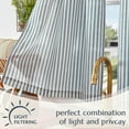 thumbnail image 4 of Striped Linen Kitchen Curtains 36 Inches Length Tier Curtains Farmhouse Modern Cafe Style Small Window Treatments Airy Light Filtering Rod Pocket for Living Room Bathroom 2 Panels Blue, 4 of 5