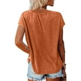 thumbnail image 5 of Womens Basic Blouses Crew Neck Solid Color Short Sleeve Loose Fit Tops 2025 Summer Trendy Casual T-Shirts, 5 of 7
