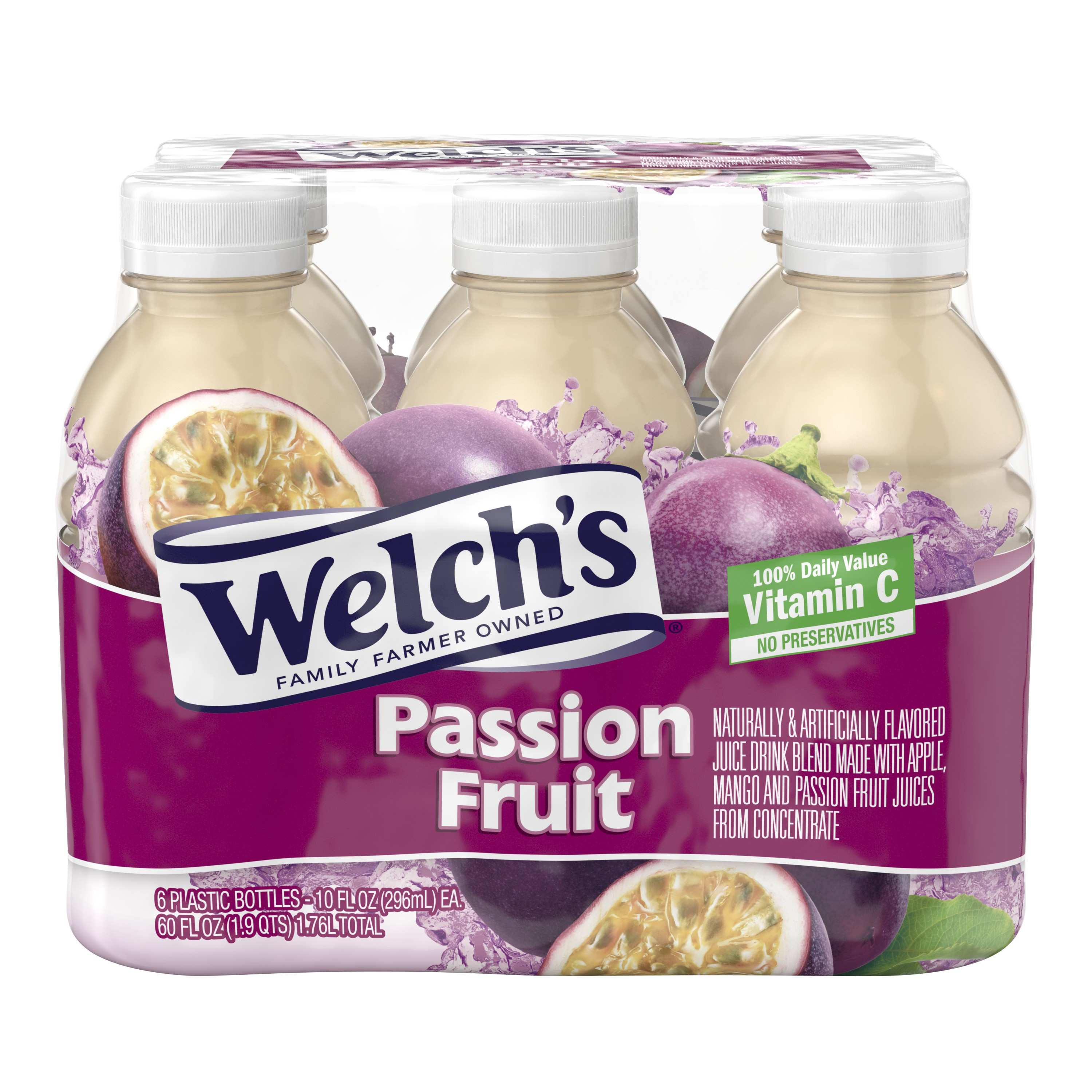 Welch's Passion Fruit Juice, 10 Fl. Oz., 6 Count Walmart Inventory