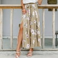 thumbnail image 4 of Boho Floral Wide Leg Pants for Women Summer Casual High Waisted Flowy Split Front Beach Palazzo Pants with Pockets, 4 of 6