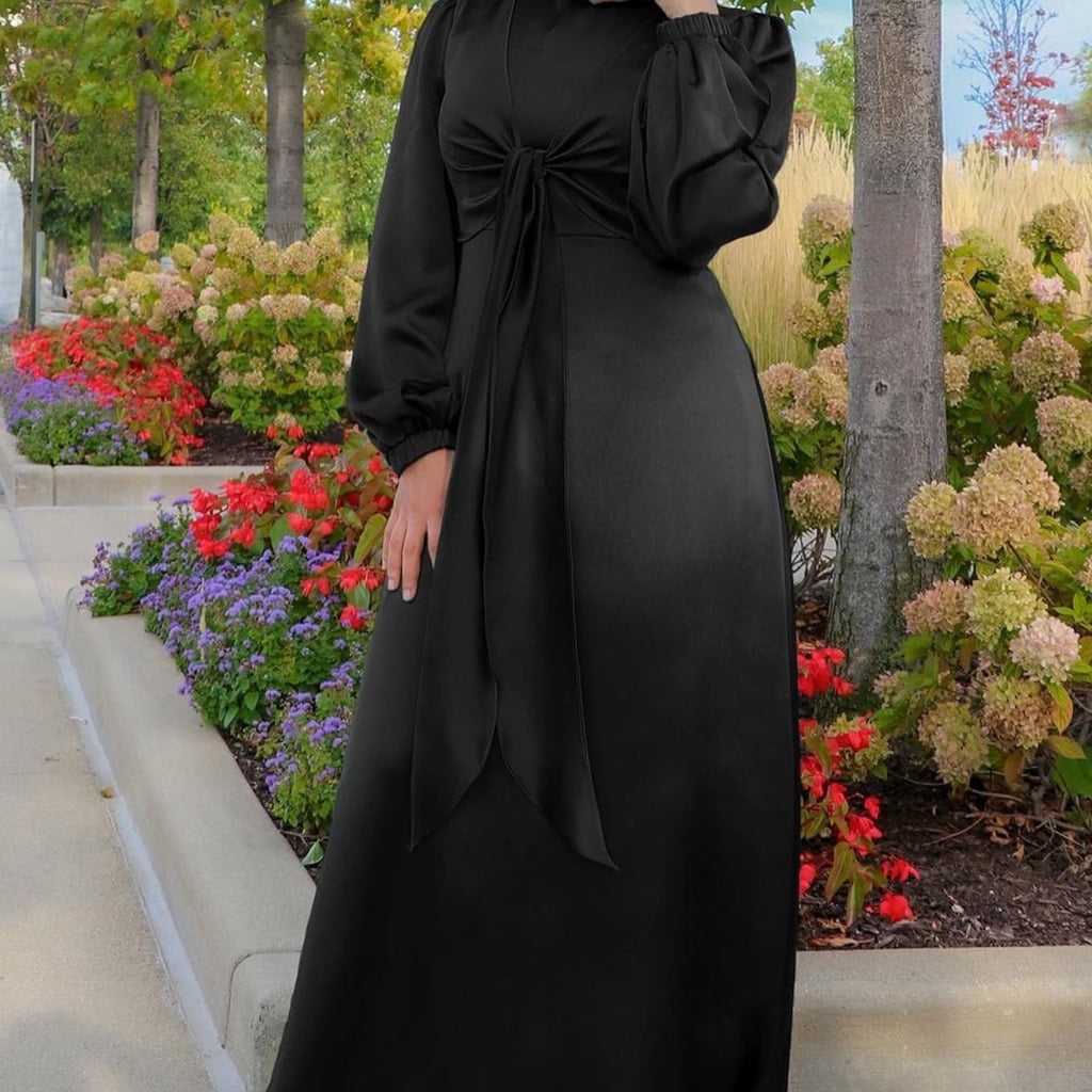 Eid Dresses for Women: Modest Arabic Prayer Dress Muslim Abaya Hijab Dress  Islamic Maxi Ramadan Modest Kaftan with Hijab Scarf Full Length Eid Arab  Burka Dress Army Green S at Amazon Women's