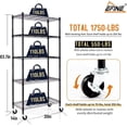 thumbnail image 3 of 5-Shelf Shelving Units and Storage on 3'' Wheels with 5-Shelf Liners, NSF Certified, Adjustable Heavy Duty Carbon Steel Wire Shelving Unit (30W x 14D x 63.7H) Pole Diameter 1 Inch, 3 of 13