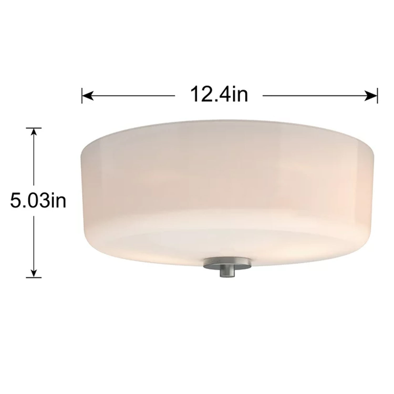 Better Homes &Gardens Classic 12.4" Flush Mounted Ceiling Light, Satin Nickle Frosted Glass, No Bulb